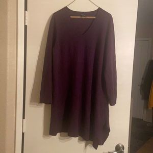 Eileen Fisher Plum Purple Long A-line Sweater